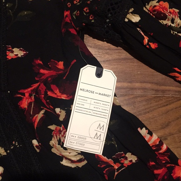 SOLD! Melrose and Market Black Floral Dress - Picture 3 of 5